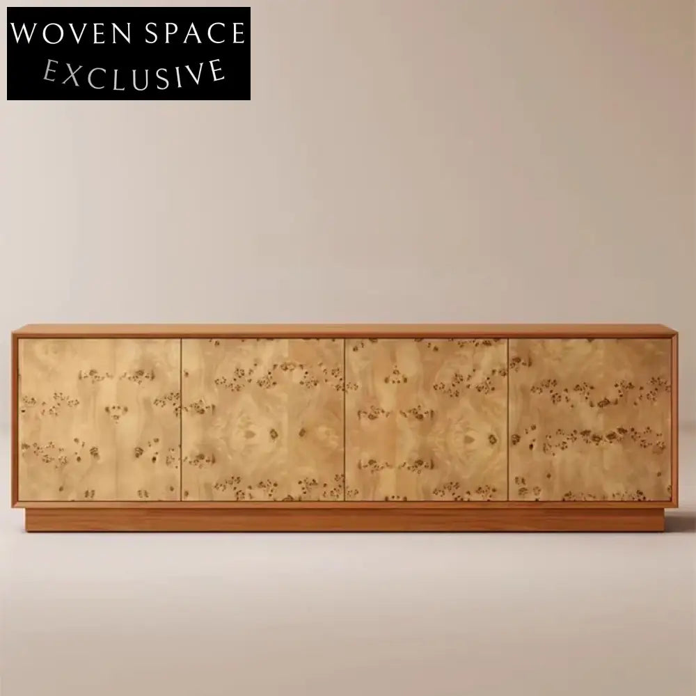 Exquisite Solid Wood Burl Sideboard Cabinet for Dining Room and Living