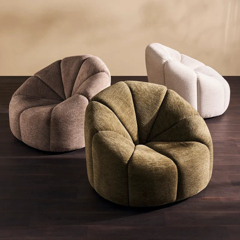 Avalon Swivel Occasional Chair - Cream Chenille