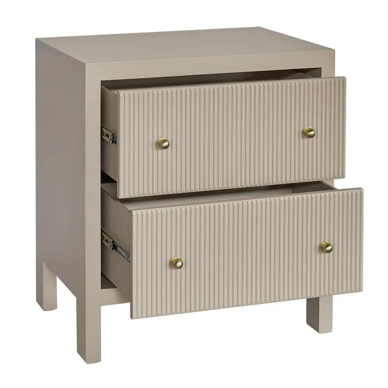 Ariana Bedside Table - Large Taupe Beige