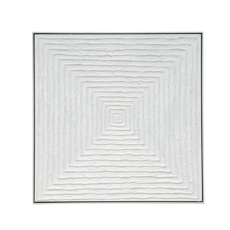 White Vortex Oil on Canvas Painting - Medium