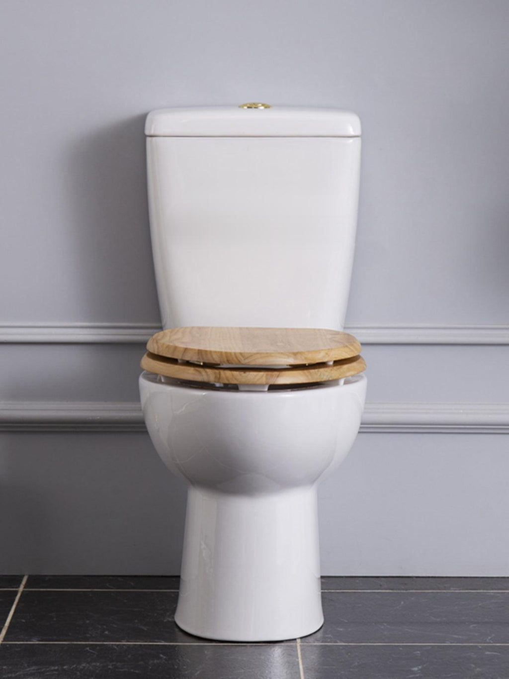 Milano Retro Siphon Split Toilet with Wood Cover
