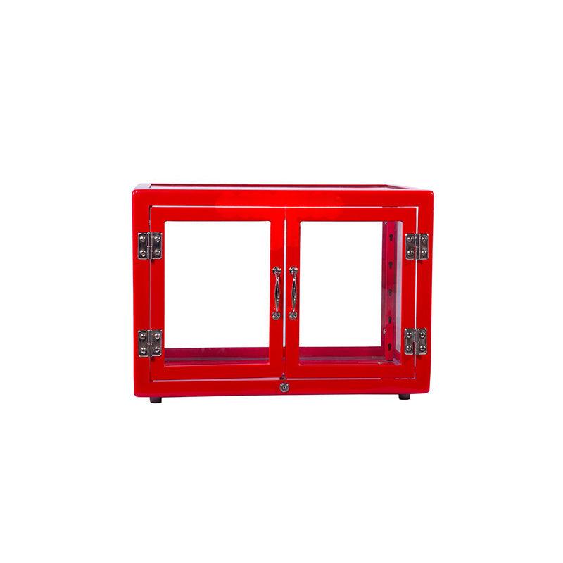 Muirgan Dulton Metal Iron Double Door Glass Storage Cabinet