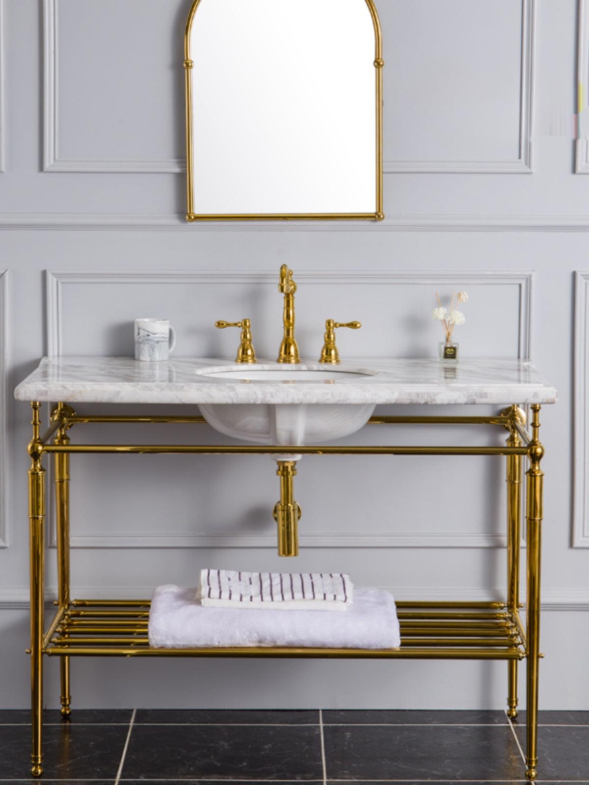 Ramonde Luxury Retro Marble Basin Copper Bracket