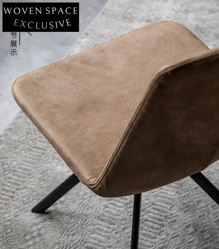 Fenric Iron Frame Cowhide Dining Room Chair