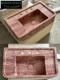 Ferrand Mooli Home Wabi-Sabi Wall-Mounted Travertine Basin