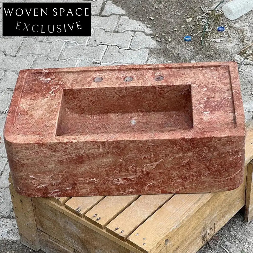 Ferrand Mooli Home Wabi-Sabi Wall-Mounted Travertine Basin