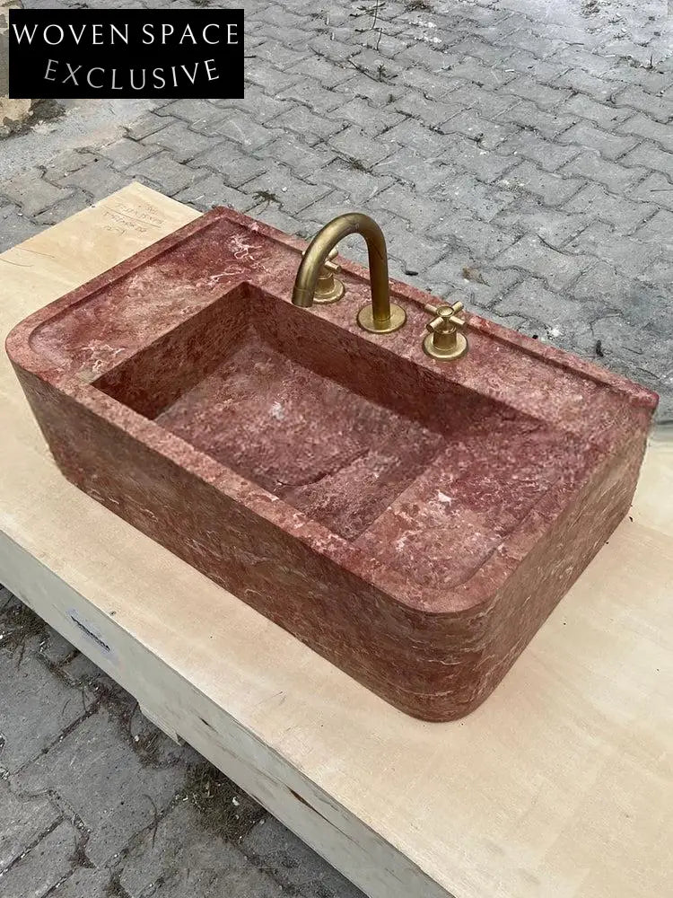 Ferrand Mooli Home Wabi-Sabi Wall-Mounted Travertine Basin