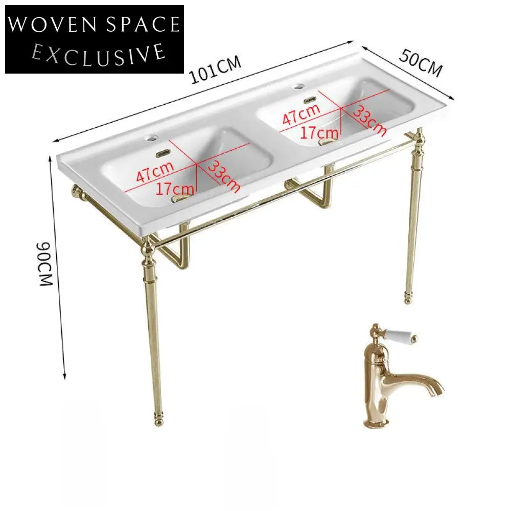 Ferrara Faenza Gold Finish Freestanding basin