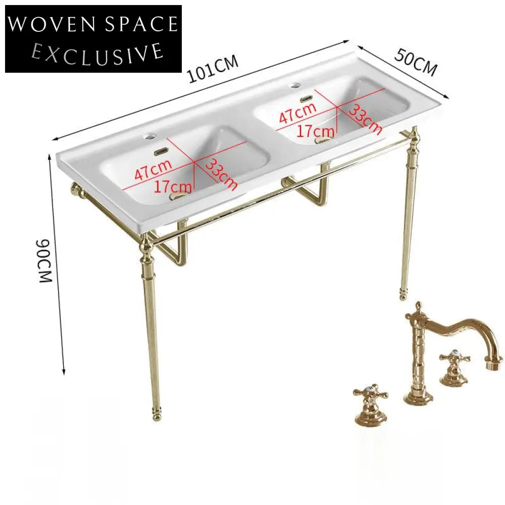 Ferrara Faenza Gold Finish Freestanding basin