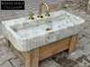 Fidèle Marble Sink Ribbed 3 Sides Wash Basin