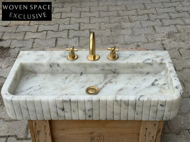 Fidèle Marble Sink Ribbed 3 Sides Wash Basin