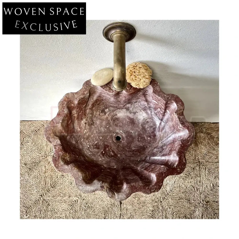 Flower style stone round sink As photo or customized / Stone