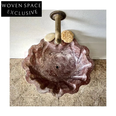 Flower style stone round sink As photo or customized / Stone