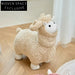 Fluffy Sheep Kids Animal Stool Chair - Soft Plush Upholstered Children's Furniture