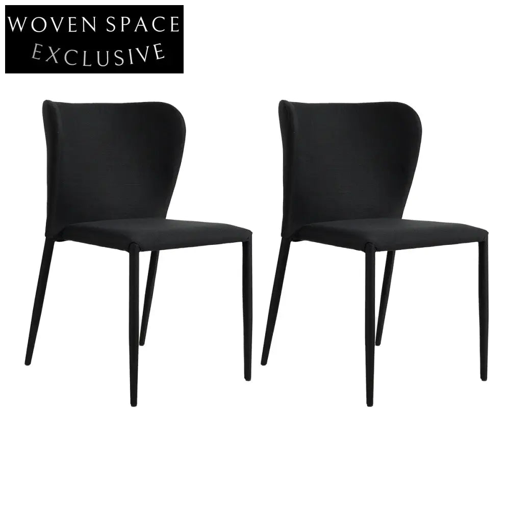 Foley Dining Chair Set of 2 - Black — Woven Space