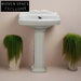 Francesca retro ceramic trimmed pedestal basin Single column basin + drain