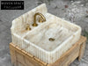 Francesco Calacatta Marble Sink with Gold Backsplash