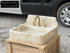 Francesco Calacatta Marble Sink with Gold Backsplash