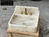 Francesco Calacatta Marble Sink with Gold Backsplash