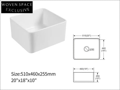 Francesco Semi-Embedded Ceramic Sink Single Trough Vegetable Basin