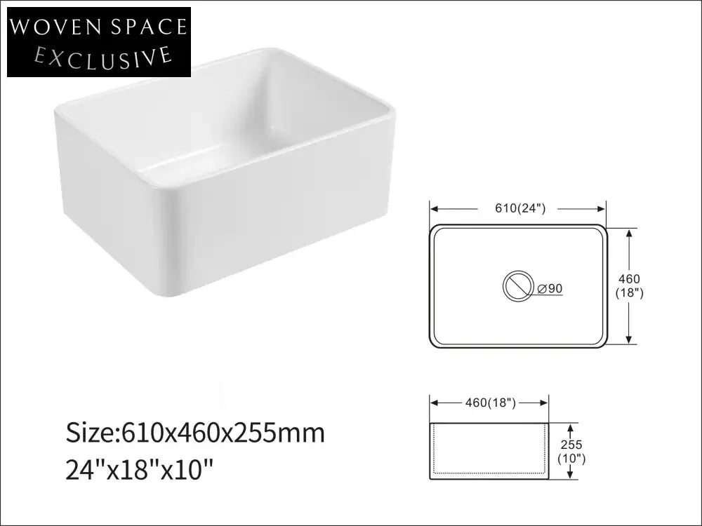 Francesco Semi-Embedded Ceramic Sink Single Trough Vegetable Basin