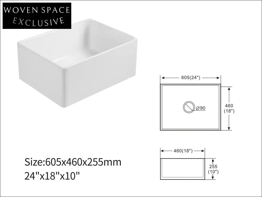 Francesco Semi-Embedded Ceramic Sink Single Trough Vegetable Basin