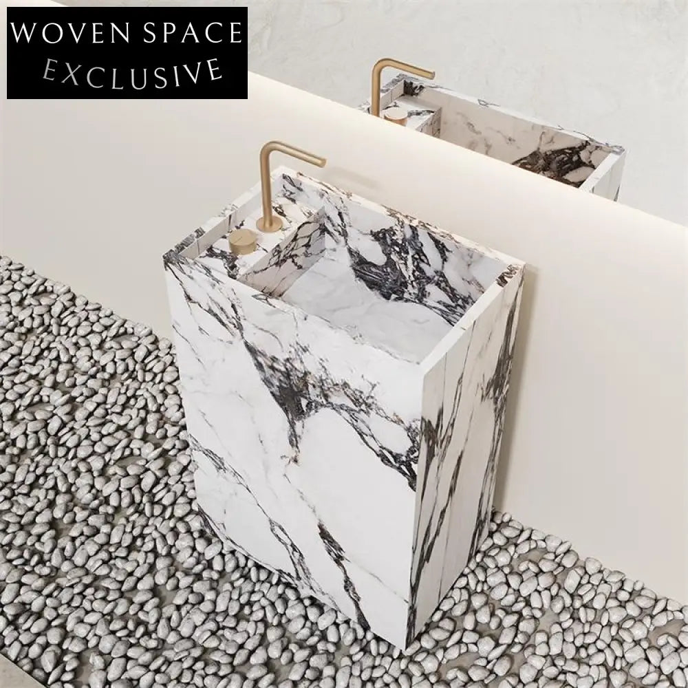 Francis Fish Belly White Marble Pedestal Basin