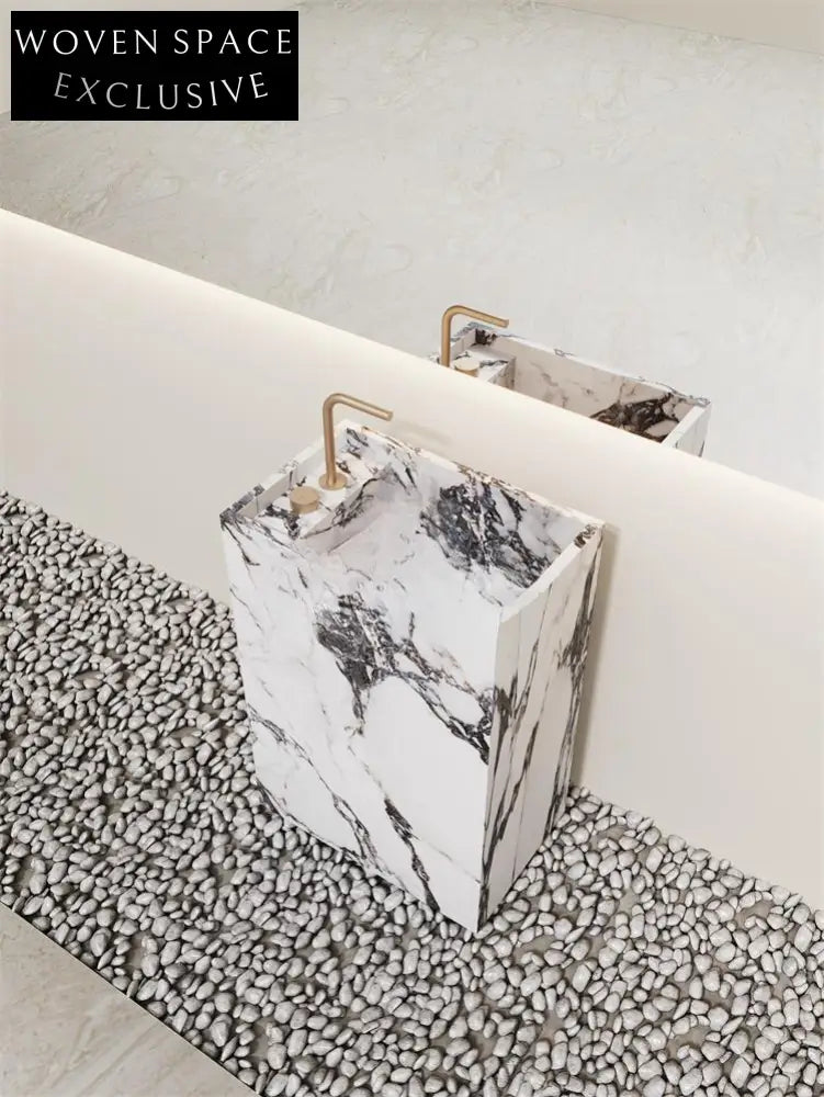 Francis Fish Belly White Marble Pedestal Basin