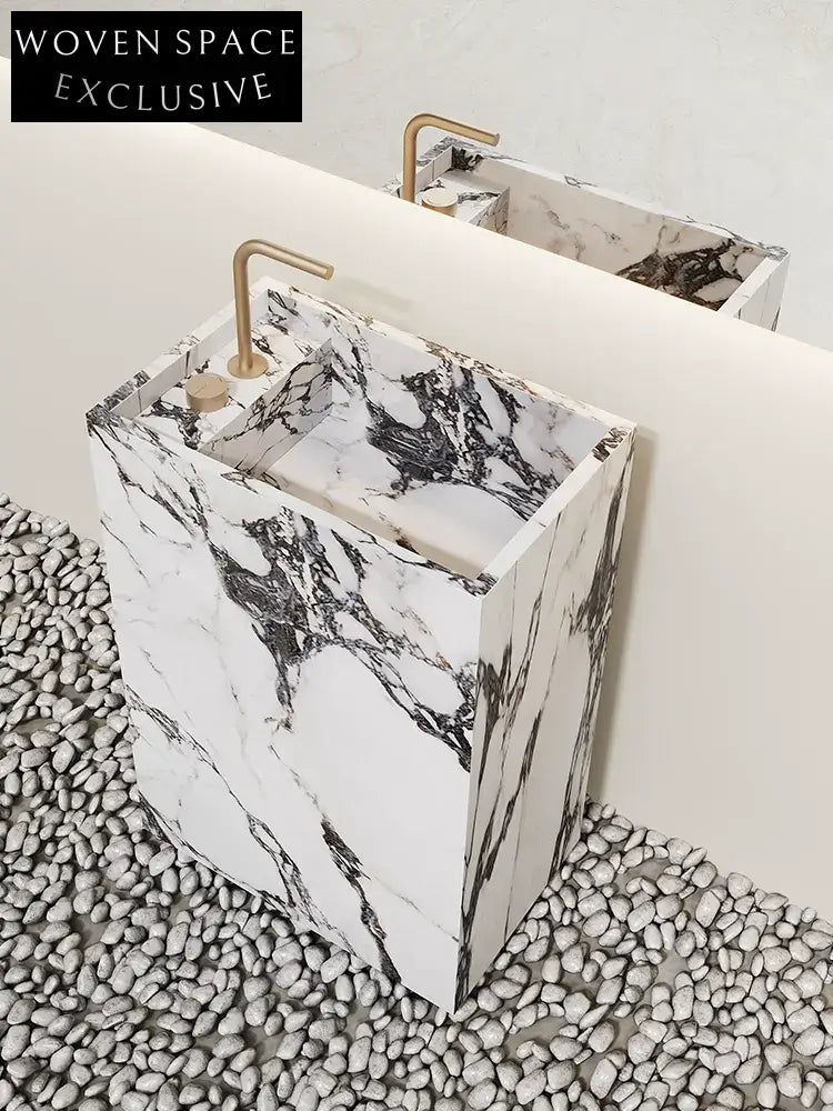 Francis Fish Belly White Marble Pedestal Basin