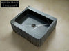 Frederico Black marble sink ribbed 3 Sides marble Wash basin