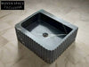 Frederico Black marble sink ribbed 3 Sides marble Wash basin