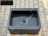 Frederico Black marble sink ribbed 3 Sides marble Wash basin