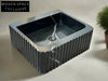 Frederico Black marble sink ribbed 3 Sides marble Wash basin
