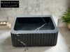 Frederico Black marble sink ribbed 3 Sides marble Wash basin