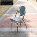 French Bistro Outdoor Rattan Wicker Dining Chair - Bamboo Look Garden Furniture