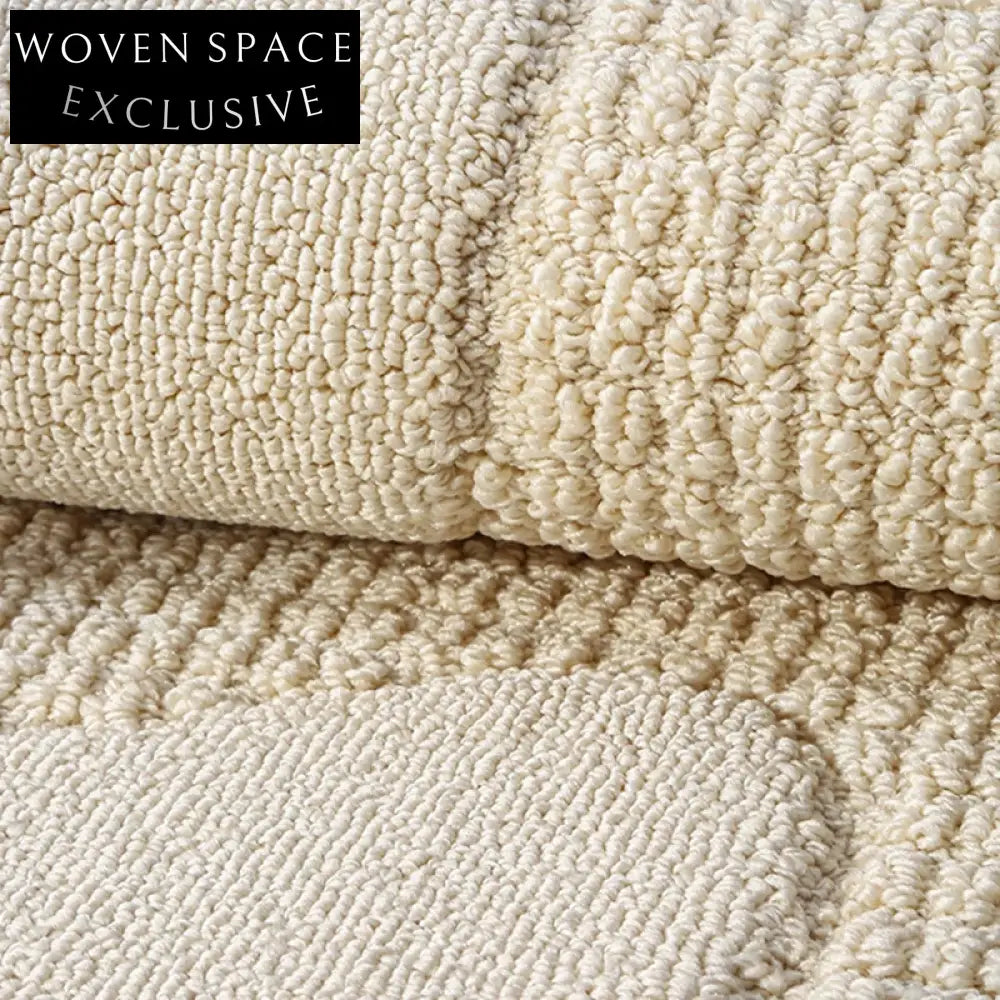 French Cream Modern Irregular Area Rug - Waterproof & Stain-Resistant