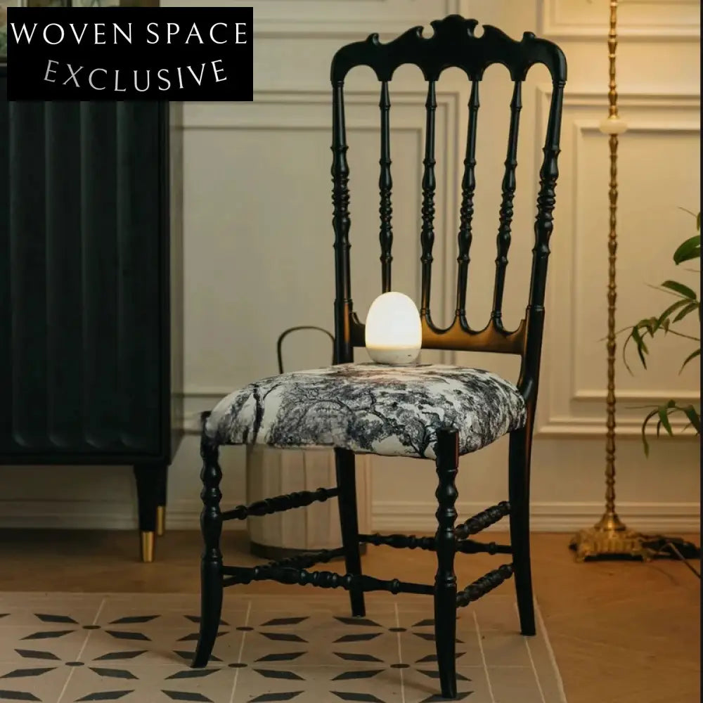 French medieval Napoleon chair solid wood dining chair American light luxury high-end soft pack retro dining table