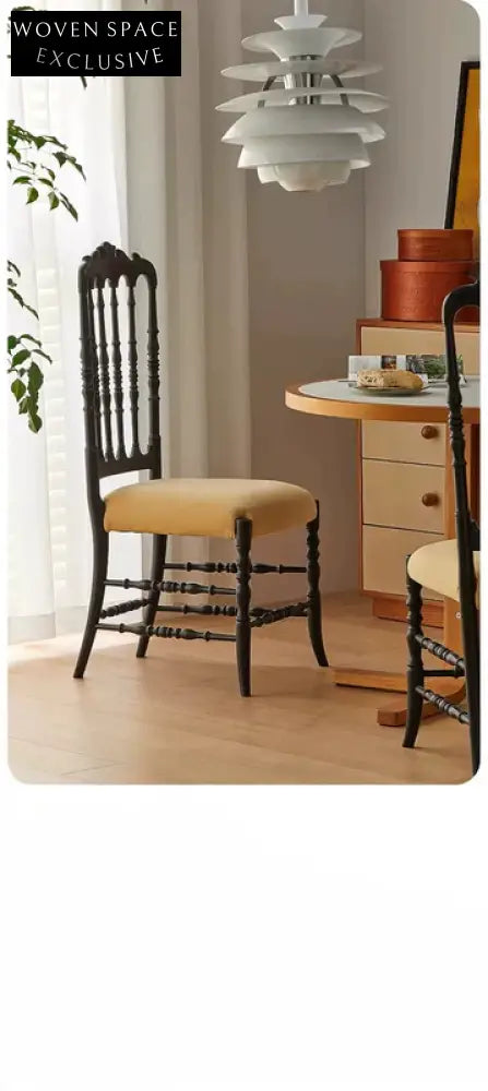 French medieval Napoleon chair solid wood dining chair American light luxury high-end soft pack retro dining table