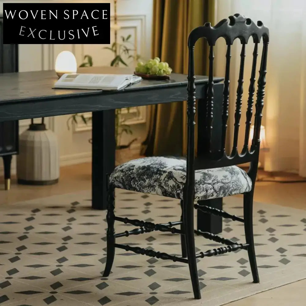 French medieval Napoleon chair solid wood dining chair American light luxury high-end soft pack retro dining table