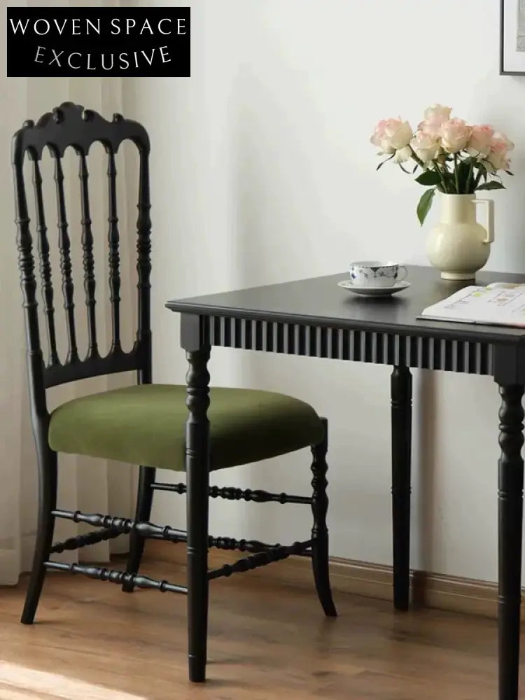 French medieval Napoleon chair solid wood dining chair American light luxury high-end soft pack retro dining table