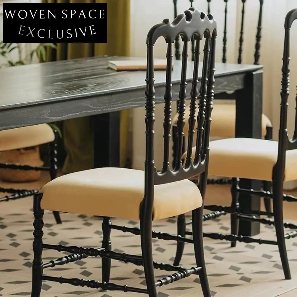 French medieval Napoleon chair solid wood dining chair American light luxury high-end soft pack retro dining table