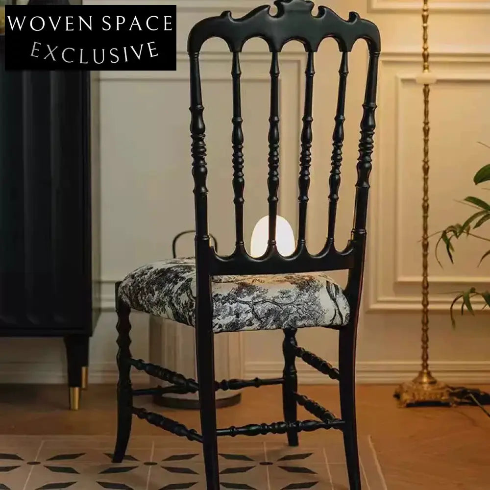 French medieval Napoleon chair solid wood dining chair American light luxury high-end soft pack retro dining table