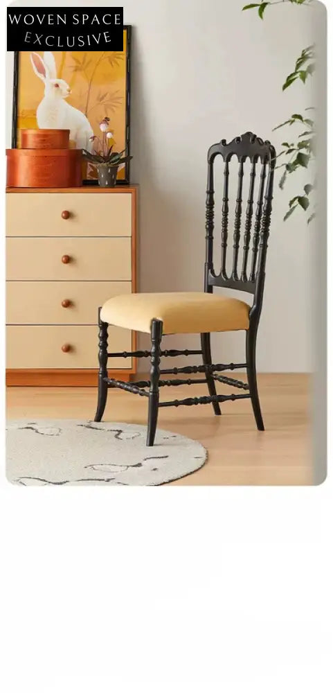 French medieval Napoleon chair solid wood dining chair American light luxury high-end soft pack retro dining table