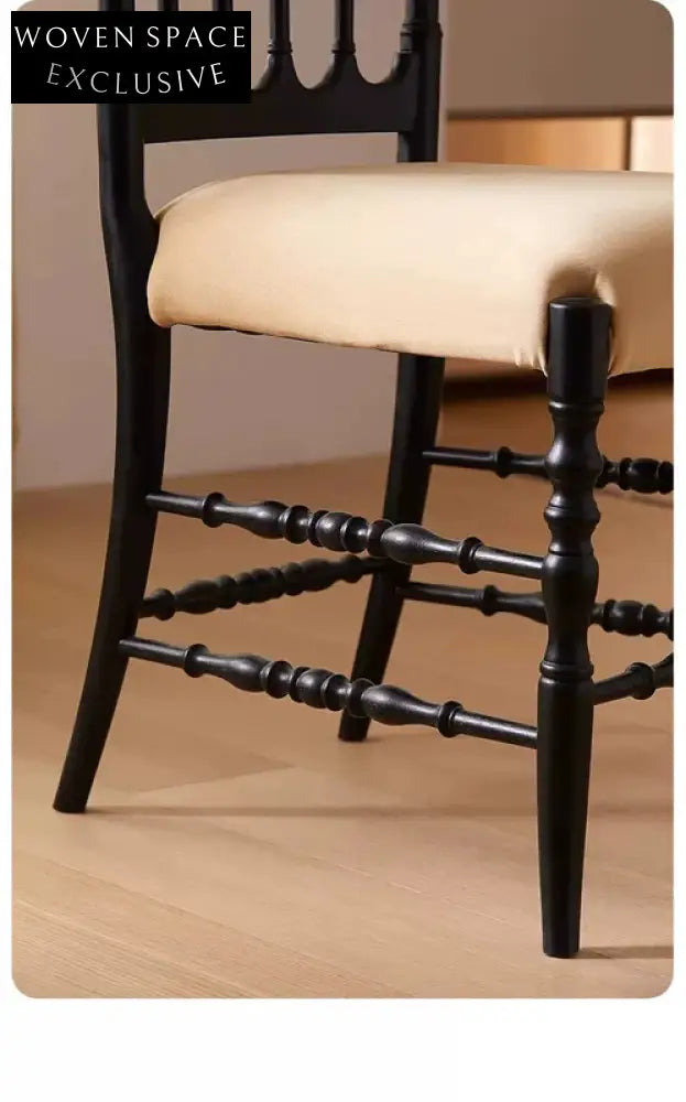 French medieval Napoleon chair solid wood dining chair American light luxury high-end soft pack retro dining table