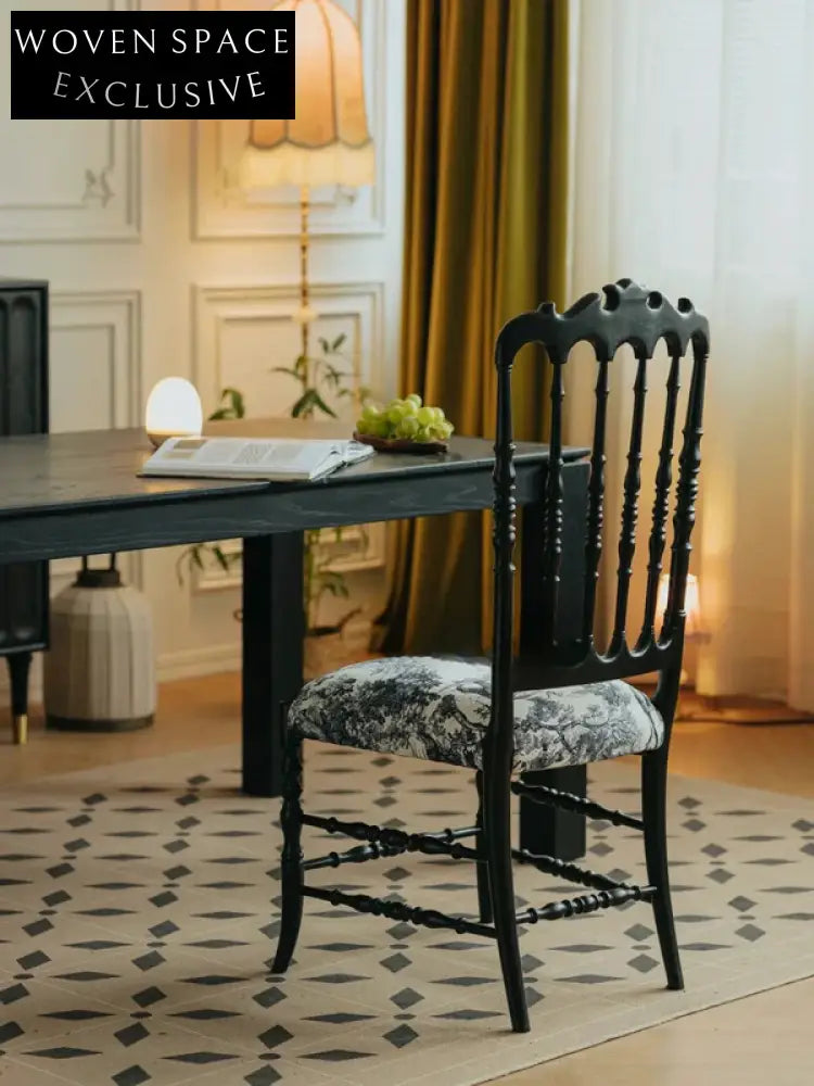 French medieval Napoleon chair solid wood dining chair American light luxury high-end soft pack retro dining table