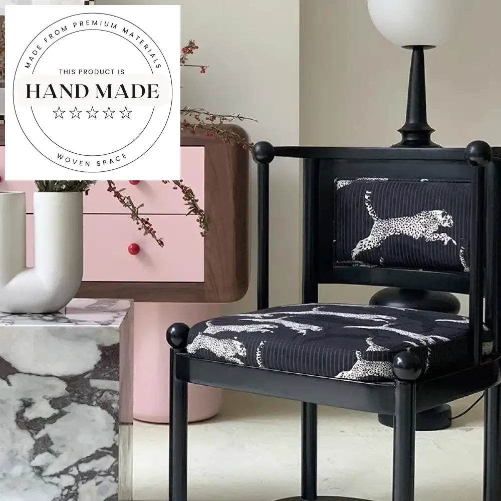 French Modern Retro Leopard Pattern Solid Wood Dining Chair