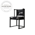 French Modern Retro Leopard Pattern Solid Wood Dining Chair