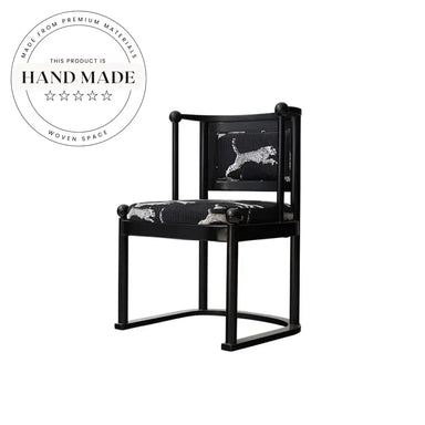 French Modern Retro Leopard Pattern Solid Wood Dining Chair