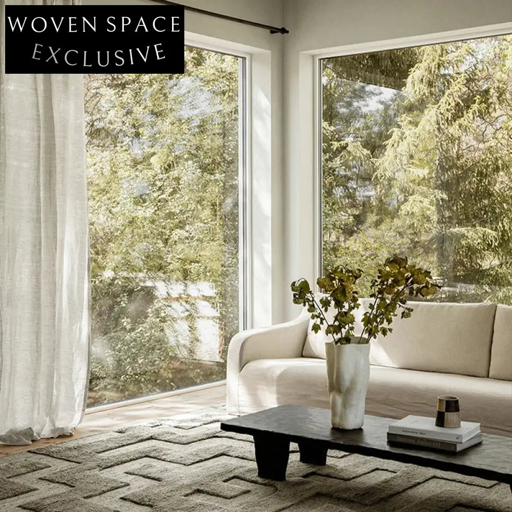 French Modern Thick Handmade Solid Color Plush Area Rug for Living Room