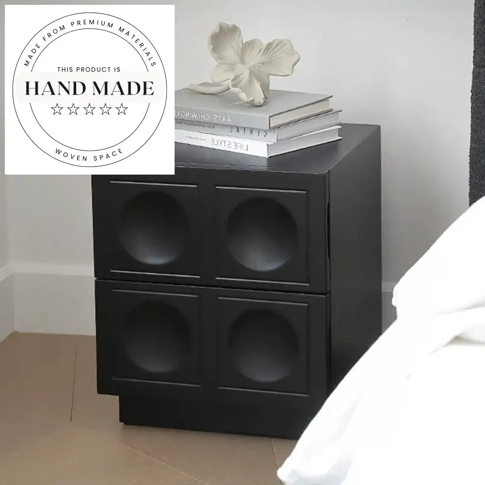 French Modern White Nightstand with Mirrored Drawers Bedside Table